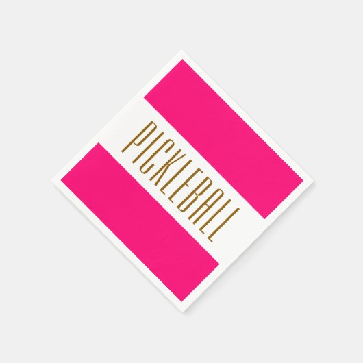 フェスティバルブライトピンクホワイトストライプ文字 スタンダードカクテルナプキン (角)