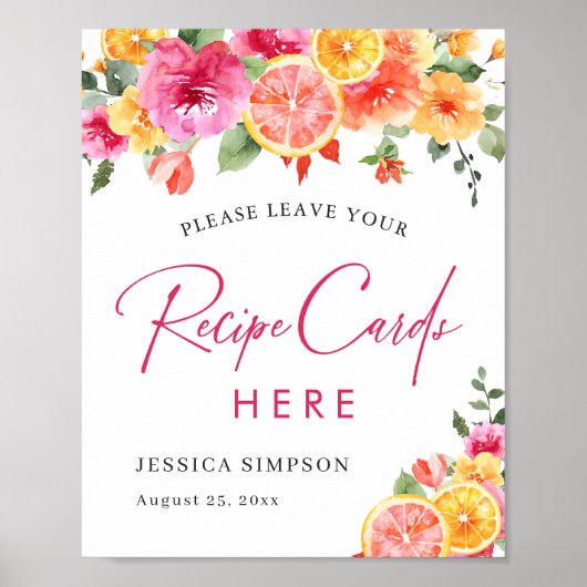 フェスティバルブライトフラワーシトラスブライダルレシピカード ポスター (正面)