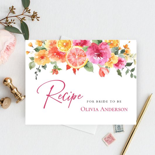 フェスティバルブライトフラワーシトラスブライダルレシピカード ポストカード