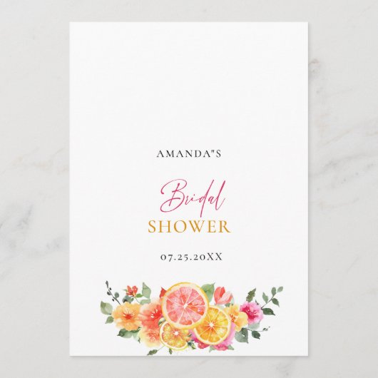 フェスティバルブライトフラワーズフローラ柑橘類ブライダルシャワー メニュー (裏面)