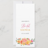 フェスティバルブライトフラワーズフローラ柑橘類ブライダルシャワー 招待状 (裏面)
