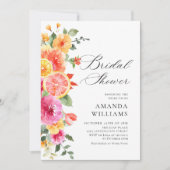 フェスティバルブライトフラワーズフローラ柑橘類ブライダルシャワー 招待状 (正面)