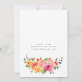 フェスティバルブライトフラワーズフローラ柑橘類ブライダルシャワー 招待状 (裏面)