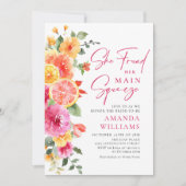 フェスティバルブライトフラワーズフローラ柑橘類ブライダルシャワー 招待状 (正面)