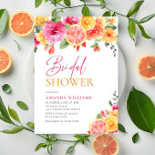フェスティバルブライトフラワーズフローラ柑橘類ブライダルシャワー 招待状
