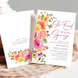 フェスティバルブライトフラワーズフローラ柑橘類ブライダルシャワー 招待状