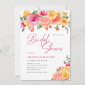 フェスティバルブライトフラワーズフローラ柑橘類ブライダルシャワー 招待状 (正面)