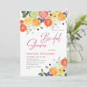 フェスティバルブライトフローラシトラススライスブライダルシャワー 招待状 (スタンド正面)