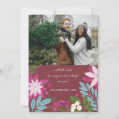 フェスティバルブライトブルガンディクリスマスホリデーカード シーズンカード (裏面)