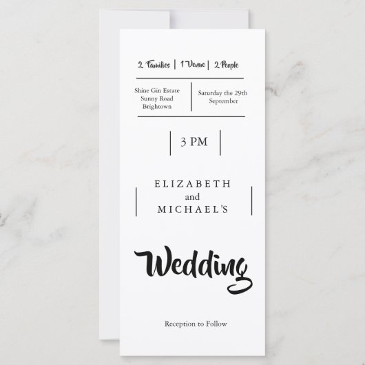 フェスティバルブライトライトおもしろい結婚式招待状 (裏面)