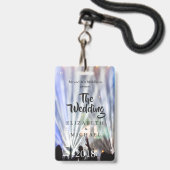 フェスティバルブライトライトおもしろい結婚式招待状 バッジ (正面(ネックストラップ付))