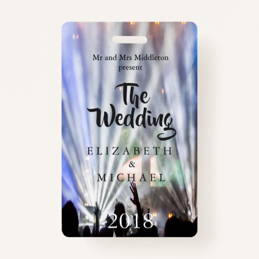 フェスティバルブライトライトおもしろい結婚式招待状 バッジ (正面)