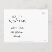 フェスティバルブライトレッドカラーハッピーニューイヤー文字 シーズンポストカード (裏面)