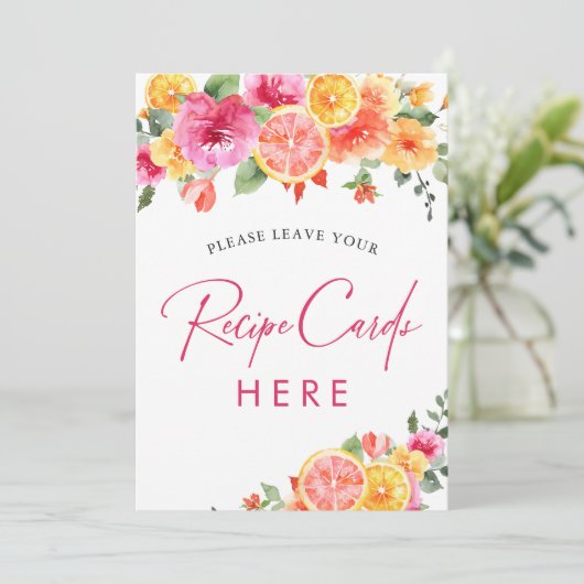 フェスティバルブライト柑橘類ブライダルレシピカードサイン 招待状 (スタンド正面)
