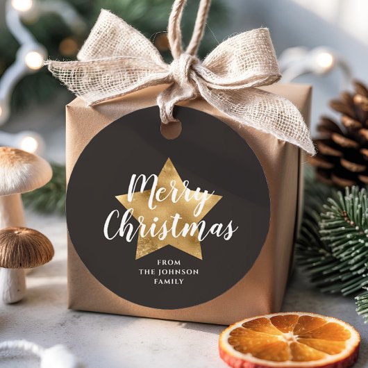 フェスティバルブラウンスターメリークリスマス フェイバータグ