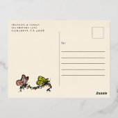 フェスティバルブラックと金ゴールド魔法マッシュルームクリスマス 箔シーズンポストカード (裏面)