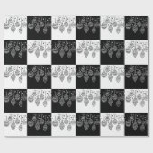 フェスティバルブラックアンドホワイトチャーストマスバウブル ラッピングペーパー (フラット)