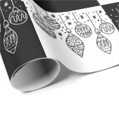 フェスティバルブラックアンドホワイトチャーストマスバウブル ラッピングペーパー (ロールコーナー)