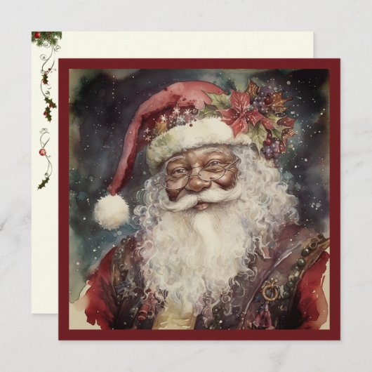 フェスティバルブラックサンタロココ&ポインセチア訛 シーズンカード (正面/裏面)