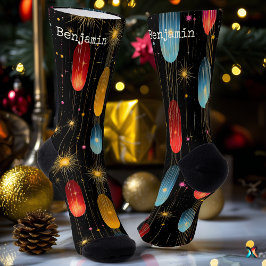 フェスティバルブラックソックスカラフルスターバストアクセント ソックス