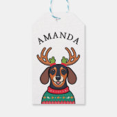 フェスティバルブラックダッシュントのクリスマス名 ギフトタグ (裏面)