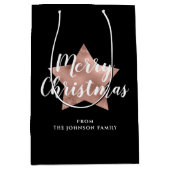 フェスティバルブラックバラ金ゴールドスターメリークリスマス ミディアムペーパーバッグ (正面)