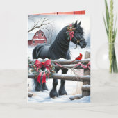 フェスティバルブラックホースと(鳥)ショウジョウコウカンチョウクリスマス シーズンカード (正面)