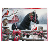 フェスティバルブラックホースと(鳥)ショウジョウコウカンチョウクリスマス ラージペーパーバッグ (裏面)