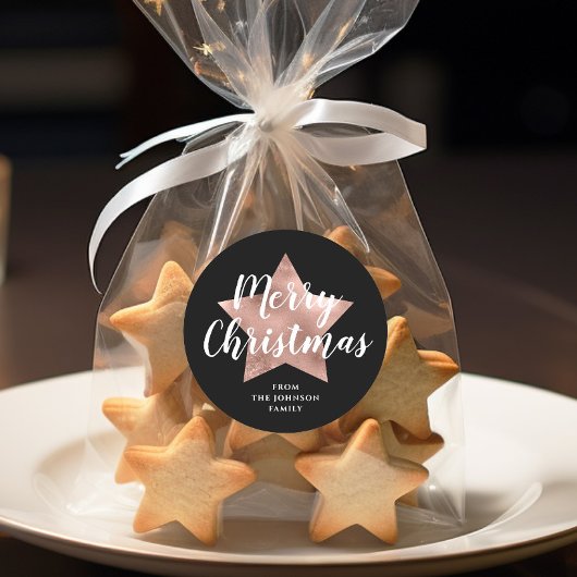 フェスティバルブラックメリークリスマス ラウンドシール