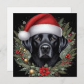 フェスティバルブラックラブラドール着用サンタハット シーズンカード (正面/裏面)