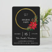 フェスティバルブラックリースホリデーパーティキュートエレガント 招待状 (スタンド正面)