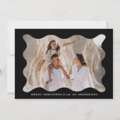 フェスティバルブラックレトロフォトフレームメリークリスマス シーズンカード (正面)