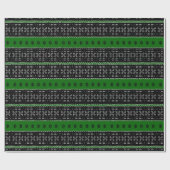 フェスティバルブラック及びグリーン泥布包紙 ラッピングペーパー (フラット)