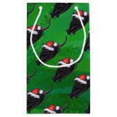 フェスティバルブラック猫パターン(緑) スモールペーパーバッグ (裏面)