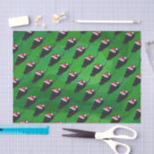 フェスティバルブラック猫パターン(緑) 薄葉紙 (クラフト)