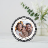 フェスティバルブラック&ホワイト写真モダンクリスマスカード カード (スタンド正面)