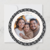 フェスティバルブラック&ホワイト写真モダンクリスマスカード カード (正面)