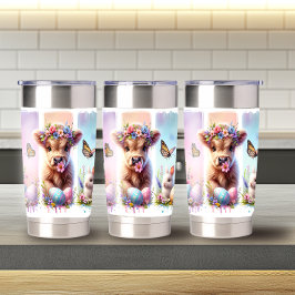 フェスティバルブラッシュストロークイースターハイランドカウズ20oz 保温保冷タンブラー