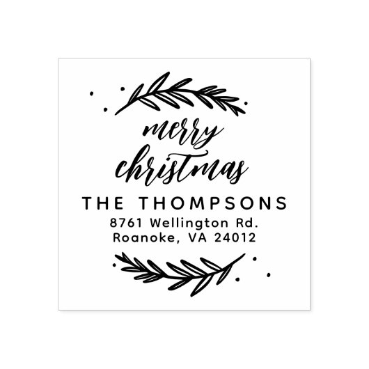 フェスティバルブランチメリークリスマス差出人住所 ラバースタンプ (インプリント)