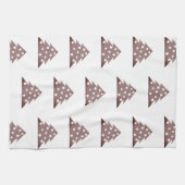 フェスティバルブルガンディクリスマスツリーパターンホリデイK キッチンタオル (横)