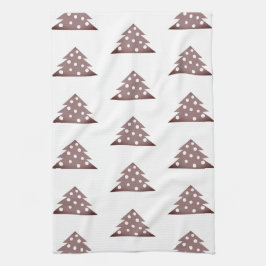 フェスティバルブルガンディクリスマスツリーパターンホリデイK キッチンタオル