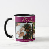 フェスティバルブルゴーニュメリークリスマス3写真コラージュ マグカップ (左)