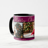 フェスティバルブルゴーニュメリークリスマス3写真コラージュ マグカップ (正面左)