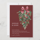 フェスティバルブルゴーニュ冬のクリスマス結婚の 招待状 (正面)