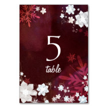 フェスティバルブルゴーニュ冬の結婚式のテーブル番号