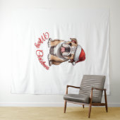 フェスティバルブルドッグメリークラシッククリスマスTシャツ タペストリー (インサイチュ(横))