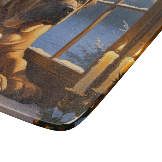 フェスティバルブルマスティフとクリスマスライトホリデイ カッティングボード (角)