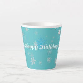 フェスティバルブルーとホワイトクリスマスマグ カフェラテマグ