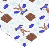 フェスティバルブルーカスキークリスマストインデーナー ショートテーブルランナー (コーナー)