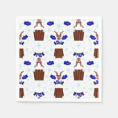 フェスティバルブルーカスキークリスマストインデーナー スタンダードカクテルナプキン (正面)